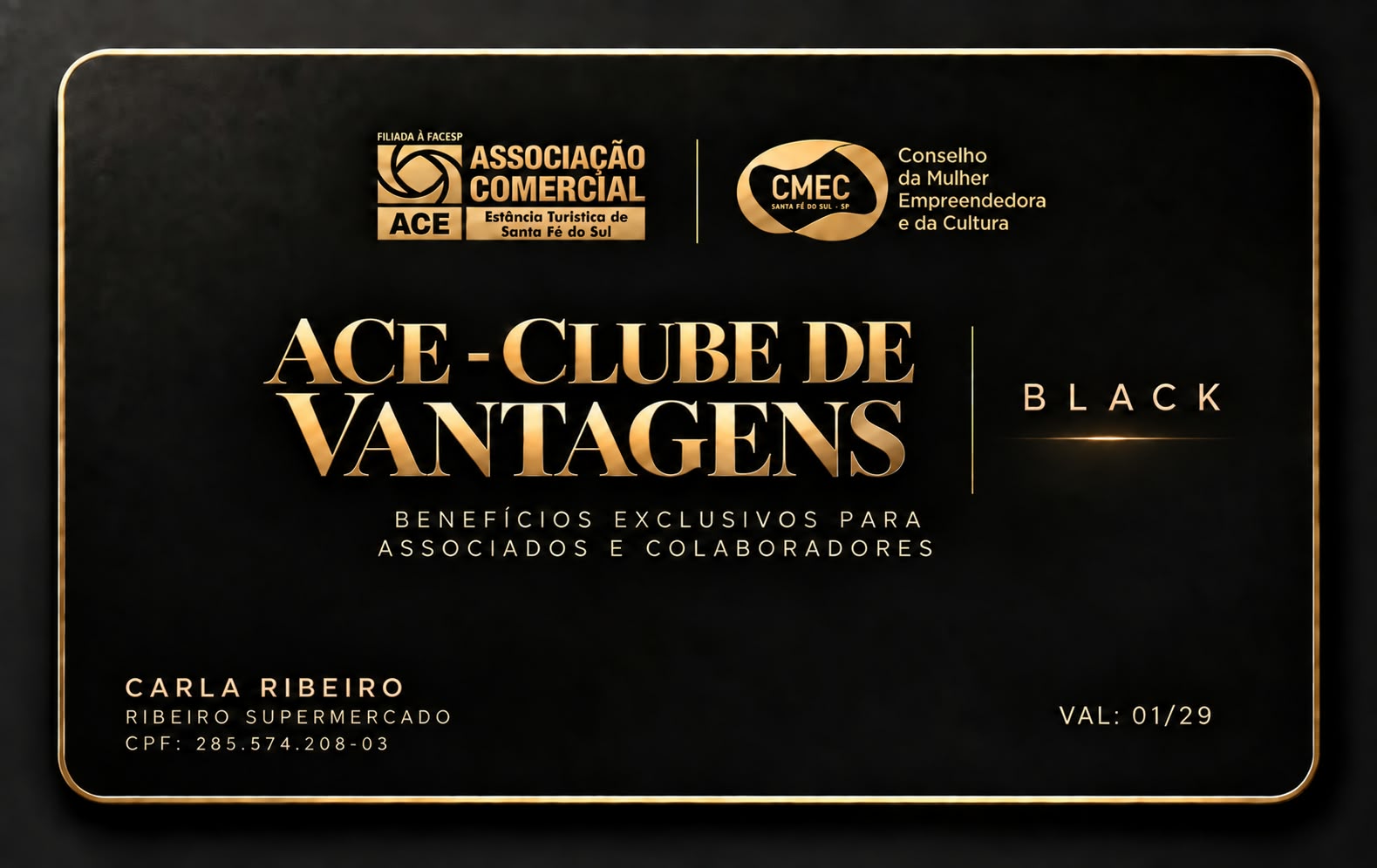 Cartão ACE Clube de Vantagens Black